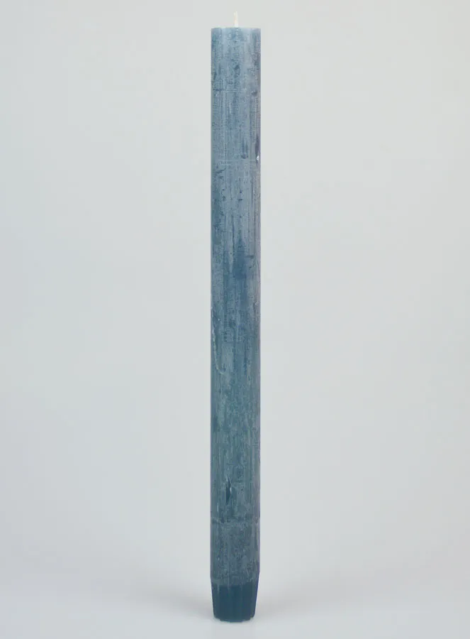 Durchgefärbte Kerze 27cm - Blau Grau (pic 1)