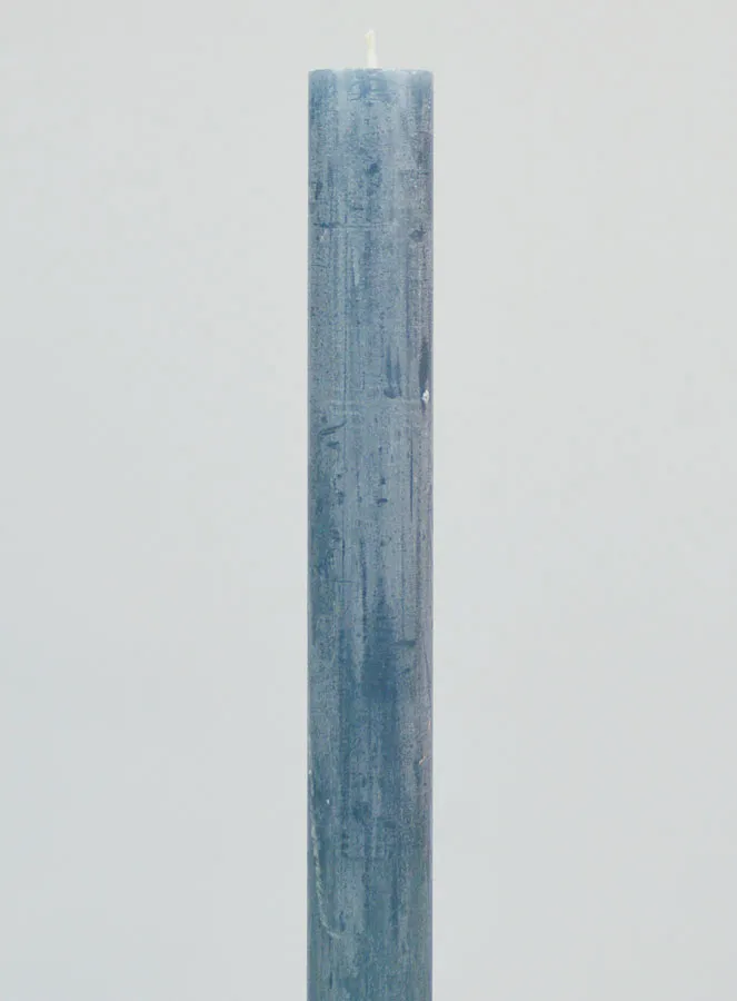 Durchgefärbte Kerze 27cm - Blau Grau (pic 3)
