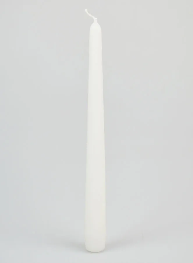 Durchgefärbte Spitzkerze 24cm - Weiß (pic 1)