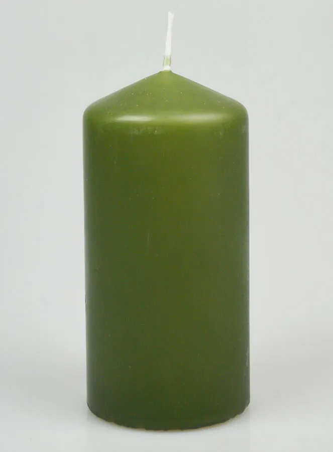 Deko-Kerze 12cm - Olive Grün (pic 1)