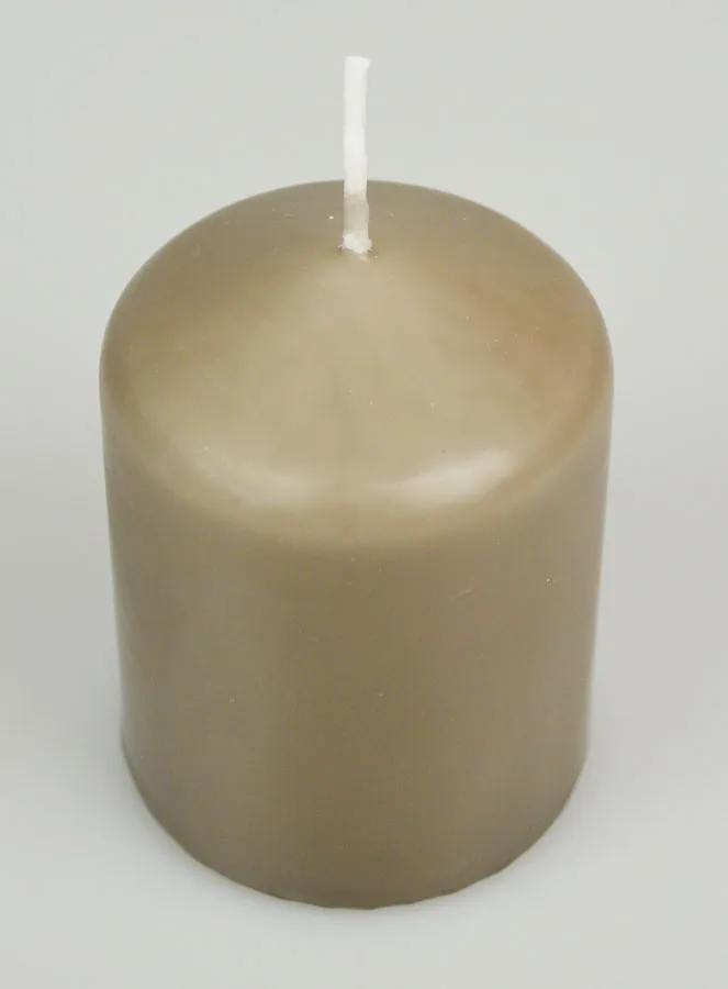 Deko Kerze 8cm - Taupe Grau (pic 2)