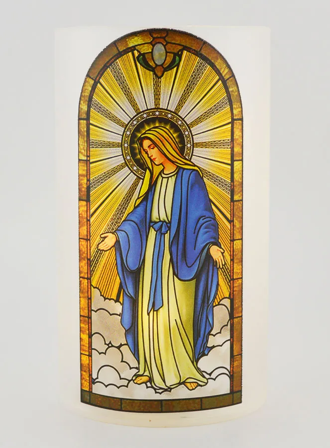 LED-Windlicht - Wundertätige Madonna und Gebet (pic 1)