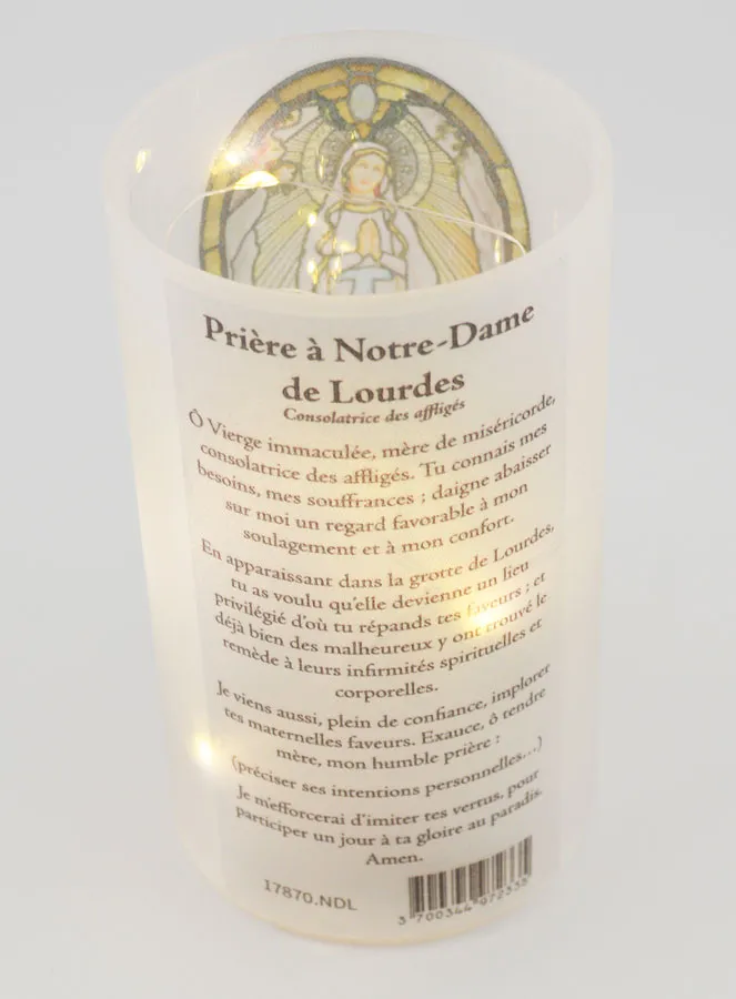 LED Windlicht – Madonna von Lourdes und Gebet (pic 3)