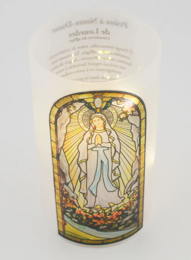 LED Windlicht – Madonna von Lourdes und Gebet (pic 4)