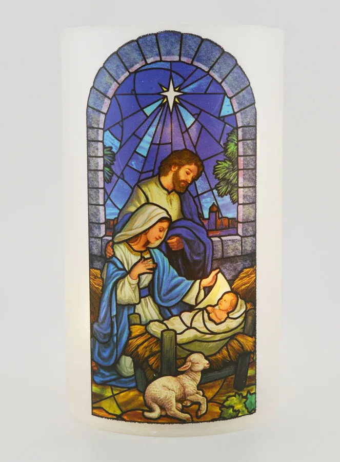 LED Windlicht mit Gebet – Weihnachtskrippe (pic 1)