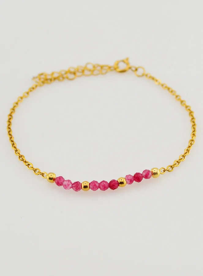 Edelstahl Armband mit Rosa Chalcedon (pic 2)