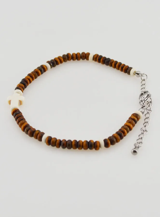 Armband mit Kreuz und Braunen Steinen (pic 2)