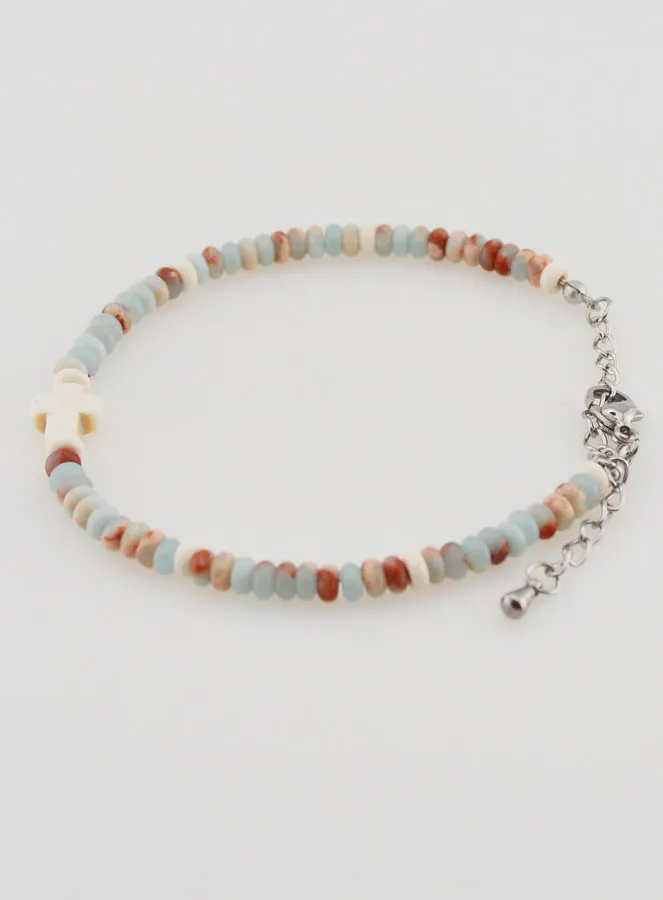 Armband mit Kreuz und Steinen in Pastell-Farben (pic 2)