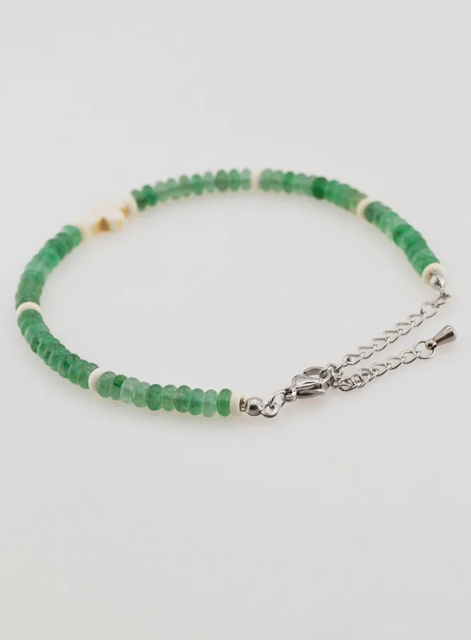 Armband mit Kreuz und Steinen aus Grünem Glas (pic 4)