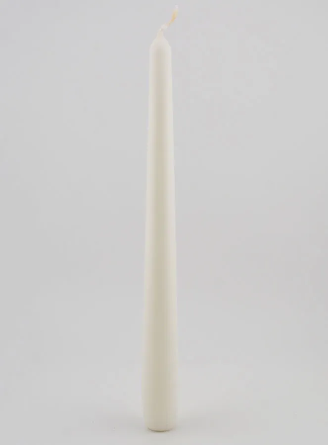 Durchgefärbte Spitzkerze 25cm - Weiß (pic 1)
