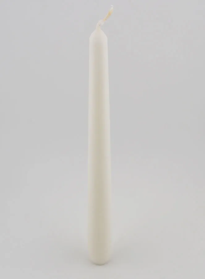 Durchgefärbte Spitzkerze 25cm - Weiß (pic 2)