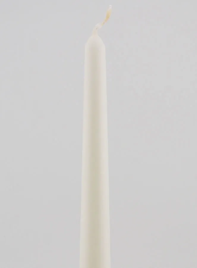 Durchgefärbte Spitzkerze 25cm - Weiß (pic 3)