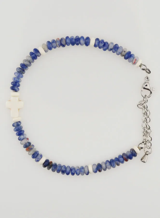 Armband mit Kreuz und Blauen Steinen (pic 1)