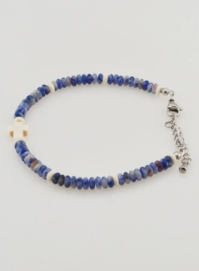 Armband mit Kreuz und Blauen Steinen (pic 2)