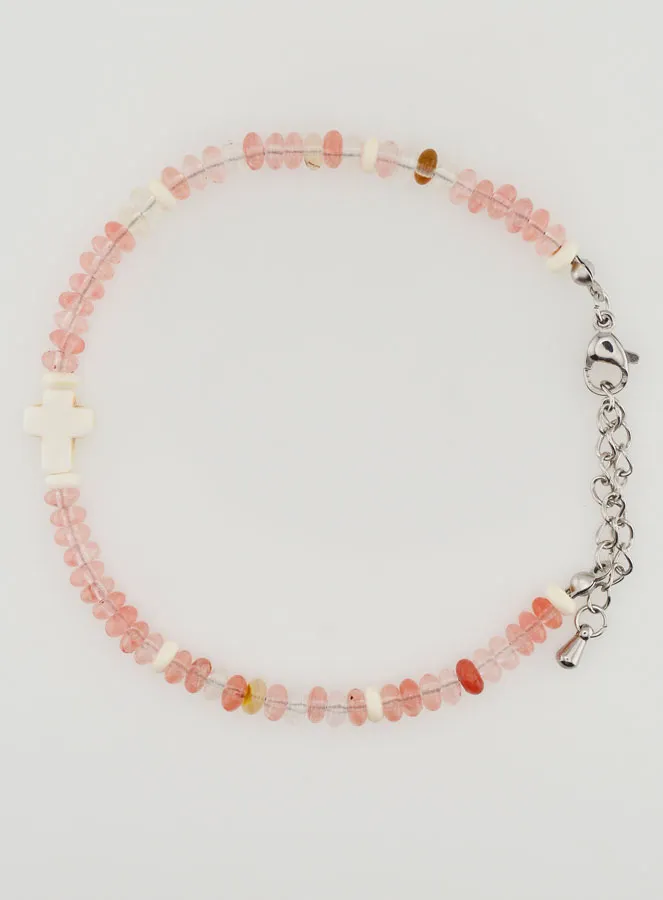 Armband mit Kreuz und Glassteinen (pic 1)