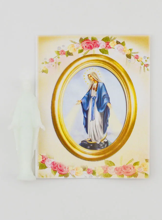 Fluoreszierende Statue Wundertätige Madonna Mit Karte - 8cm (pic 4)