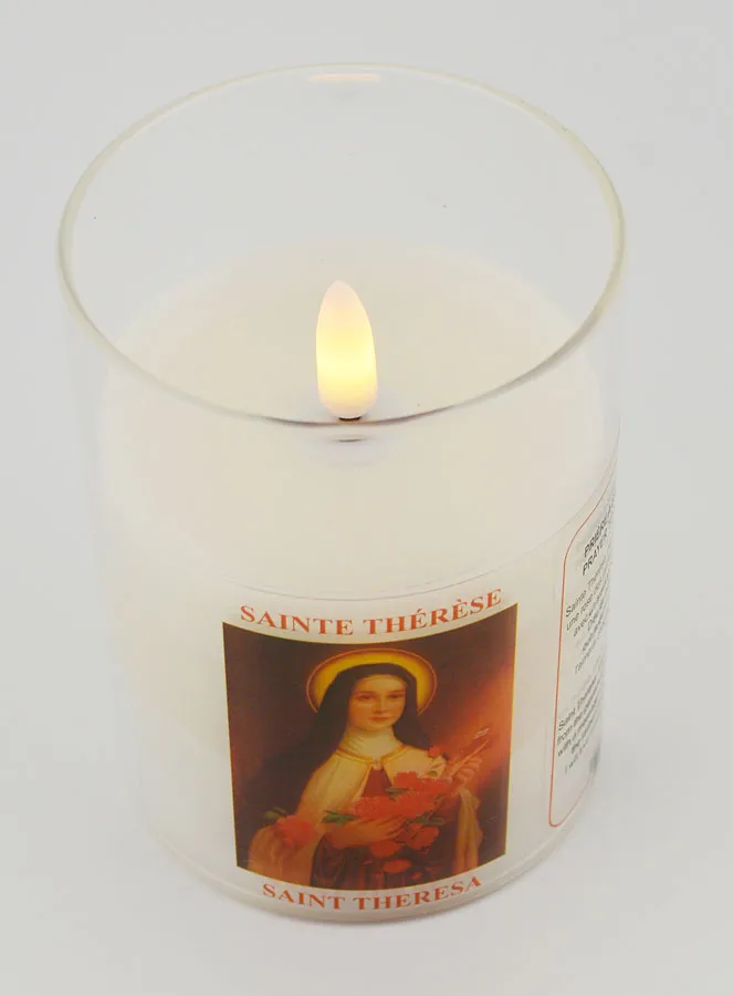 Batteriebetriebene Kirchenkerze - Heilige Therese (pic 2)