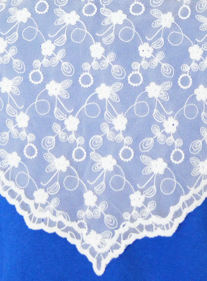 Christlicher Mantilla Schleier - Besticktes Schultertuch Schal Weiß (pic 4)