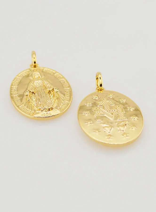 Wunderbare Medaille 18k Vergoldet - 14mm (pic 2)