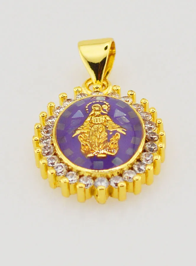 Medaille Wundertätige Madonna Violett - 17mm (pic 2)