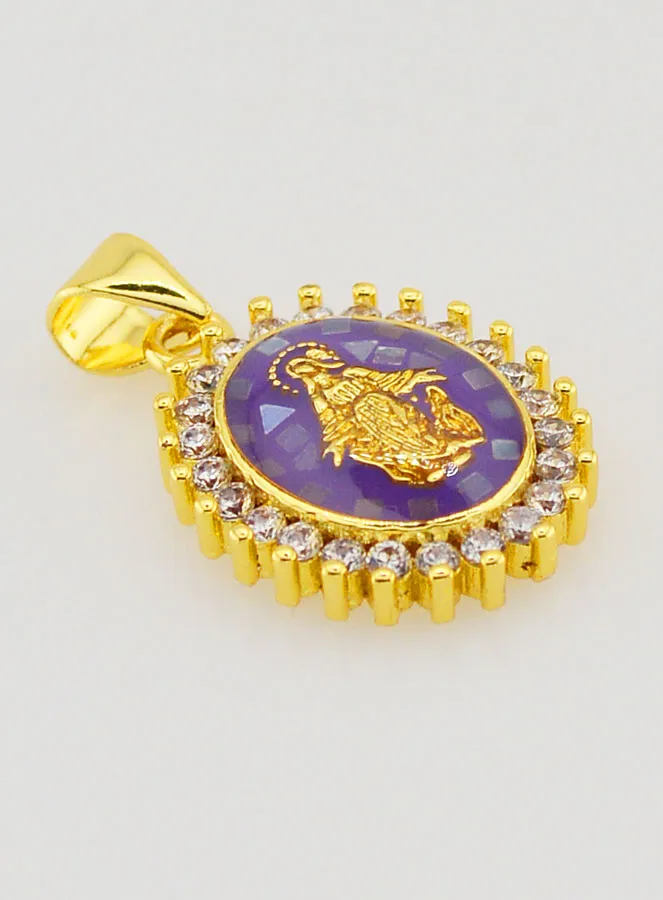 Medaille Wundertätige Madonna Violett - 17mm (pic 3)