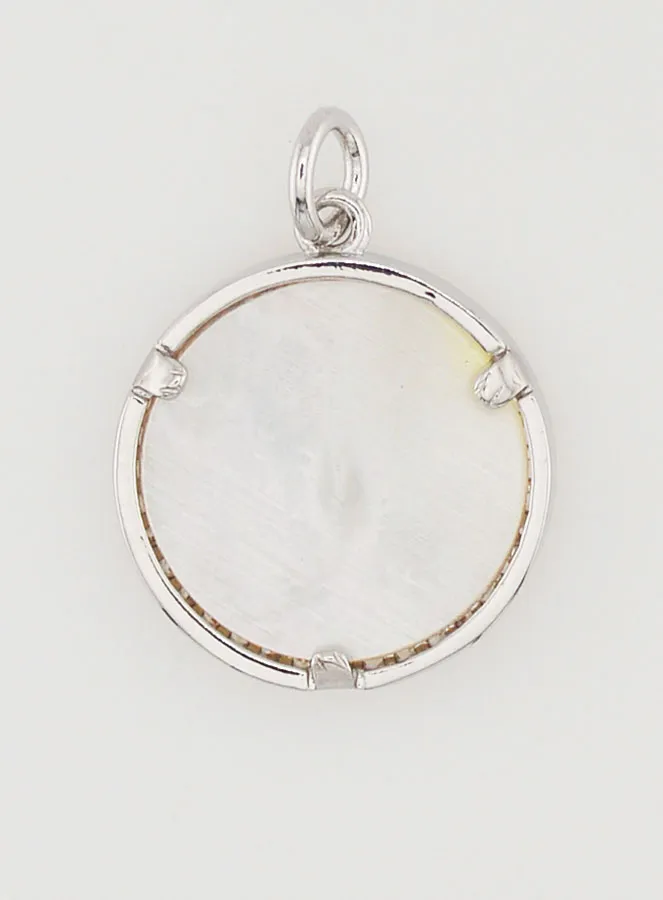 Ex Voto Anhänger Perlmutt und Strass - 16mm (pic 2)