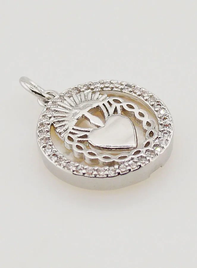 Ex Voto Anhänger Perlmutt und Strass - 16mm (pic 3)