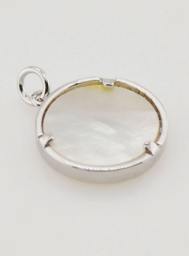 Ex Voto Anhänger Perlmutt und Strass - 16mm (pic 4)