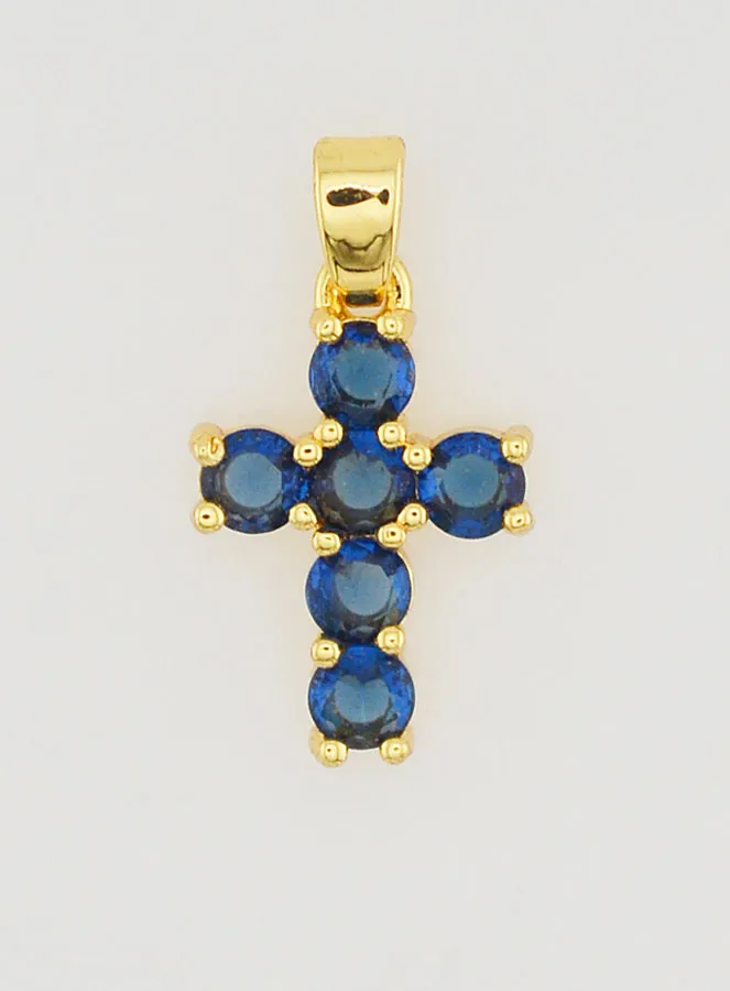 Kreuzanhänger Zirkonia - Blau (pic 1)
