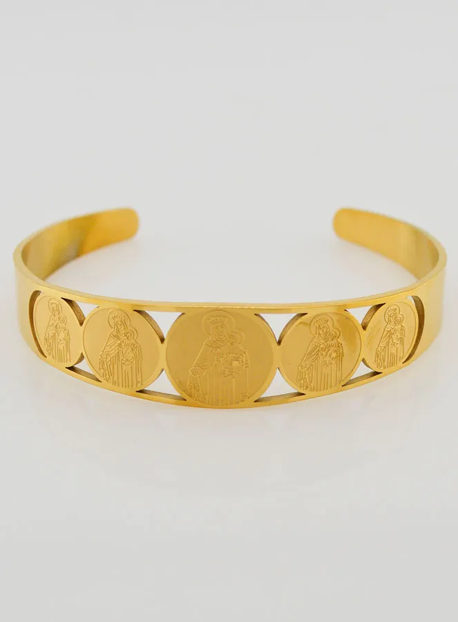 Armband Armreifen Goldfarben Muttergottes vom Berg Karmel (pic 1)