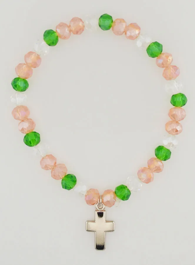 Armband mit Kreuz – Bunte Glasperlen (pic 1)