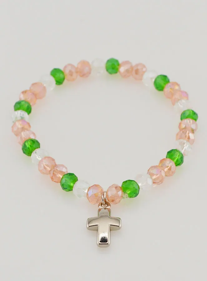 Armband mit Kreuz – Bunte Glasperlen (pic 2)
