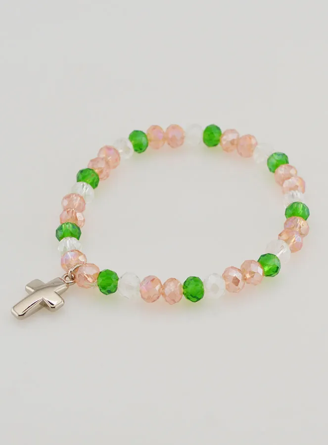 Armband mit Kreuz – Bunte Glasperlen (pic 3)