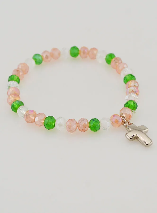 Armband mit Kreuz – Bunte Glasperlen (pic 4)