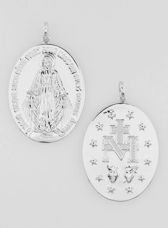 Rhodinierte Wundertätige Medaille – 30 mm (pic 1)