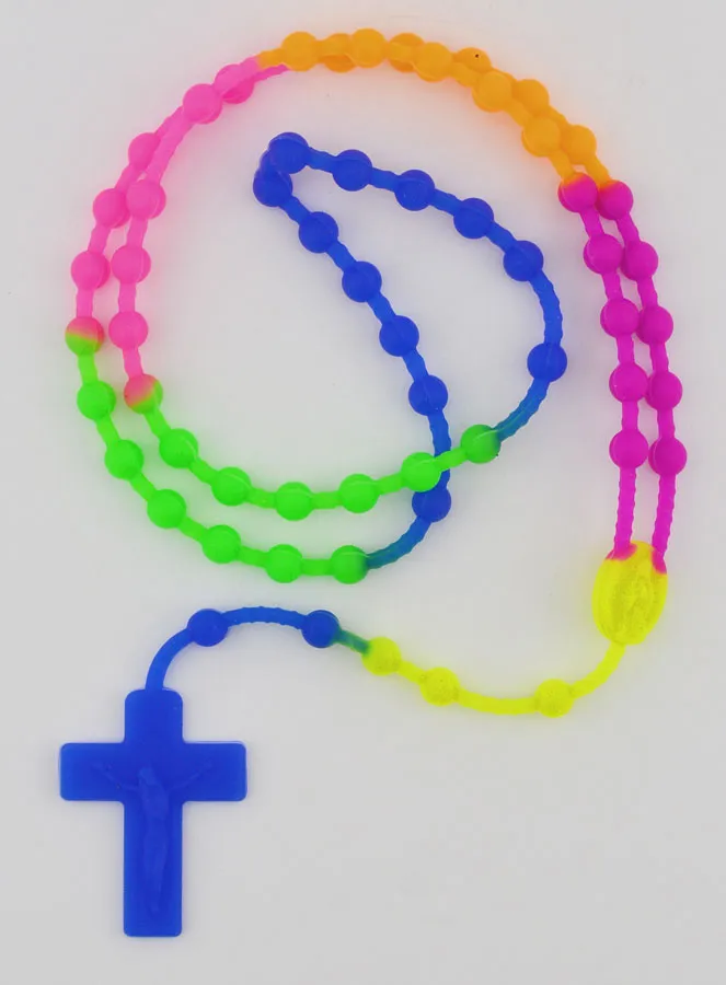 Bunter Kinderrosenkranz in Neonfarben (pic 1)