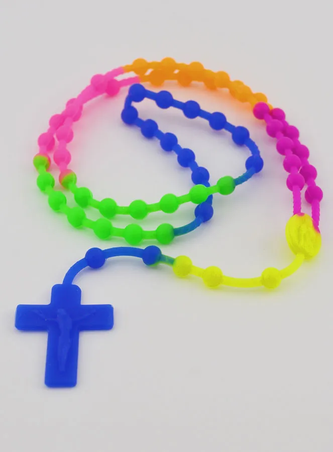 Bunter Kinderrosenkranz in Neonfarben (pic 2)