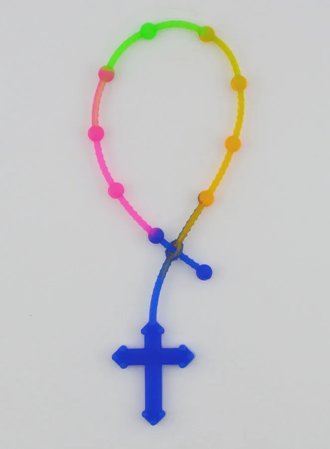 Zehner Rosenkranz für Kinder – Neonfarben Bunt (pic 1)