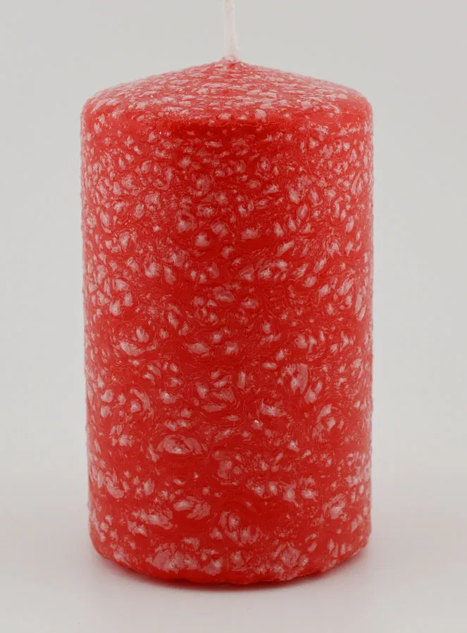 Deko Kerze mit Ice-Effekt - Rot (pic 1)