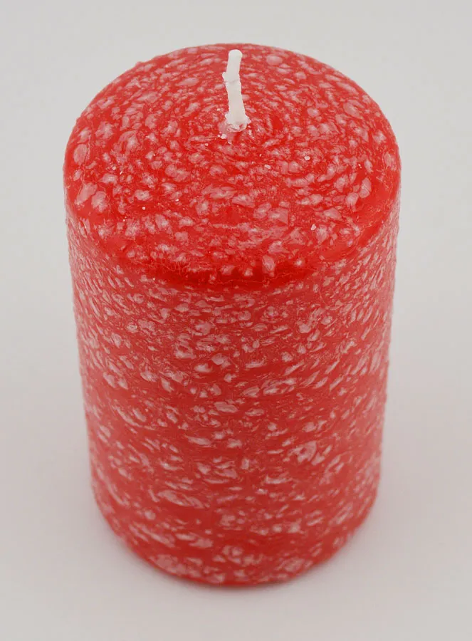 Deko Kerze mit Ice-Effekt - Rot (pic 2)