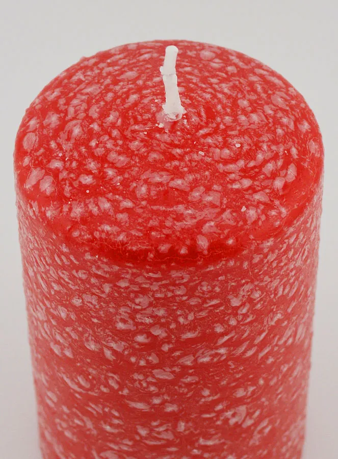 Deko Kerze mit Ice-Effekt - Rot (pic 4)