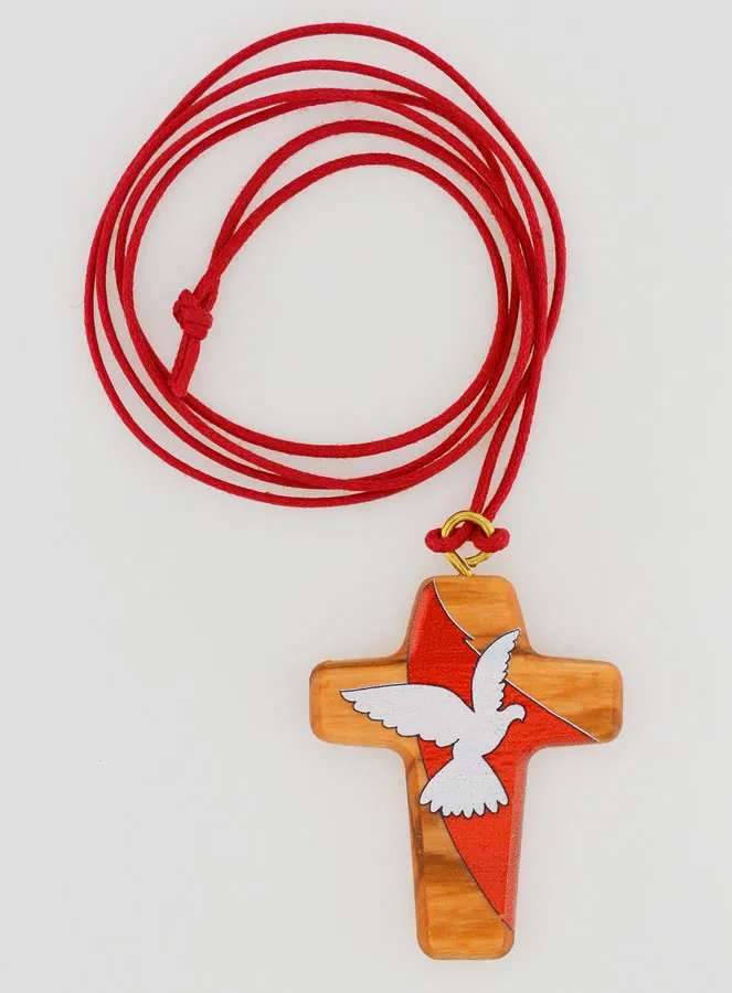 Anhänger Holzkreuz Heiliger Geist an Schnur (pic 1)