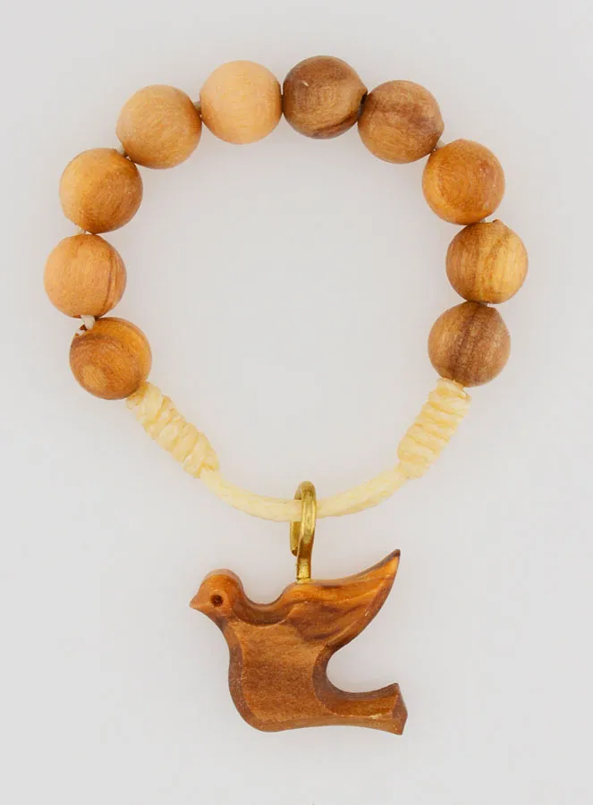 Zehner Rosenkranz Armband Heilig-Geist aus Olivenholz (pic 1)