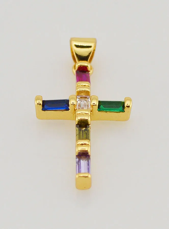 Mehrfarbiger Kreuz Anhänger – 23 mm (pic 2)