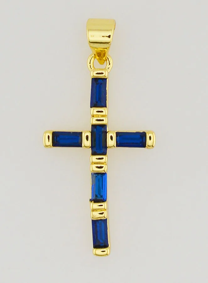 Anhänger Kreuz Blau - 23 mm (pic 1)