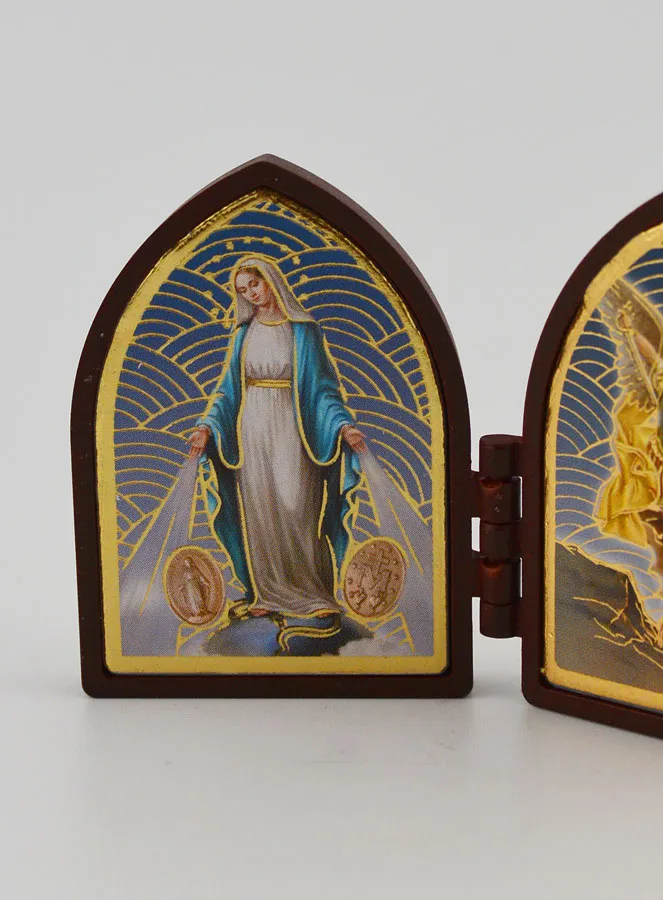 Mini Diptychon Ikone – Wunderbare Madonna und Heiliger Michael (pic 2)