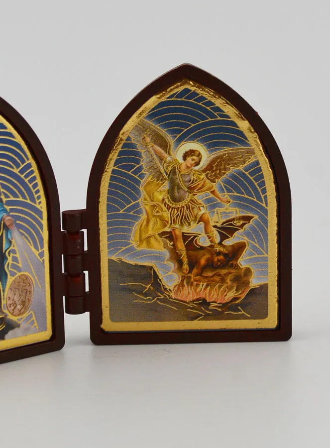 Mini Diptychon Ikone – Wunderbare Madonna und Heiliger Michael (pic 3)