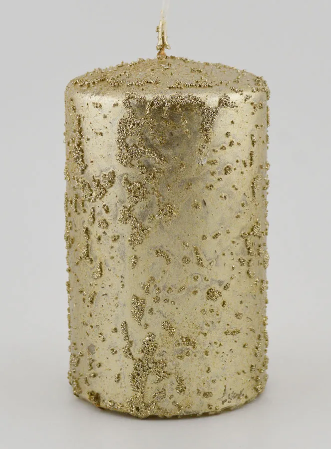 Deko Kerze mit Glitzer – Champagner (pic 1)