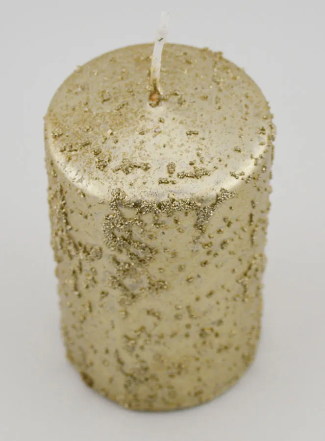 Deko Kerze mit Glitzer – Champagner (pic 2)