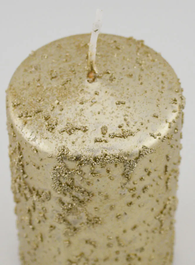 Deko Kerze mit Glitzer – Champagner (pic 4)